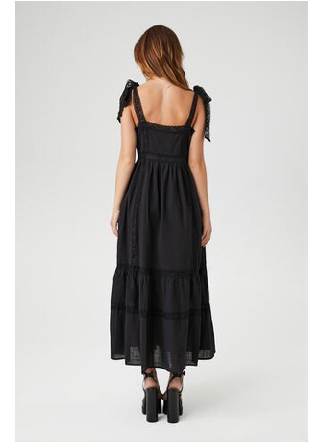 FOREVER 21 Lace-Trim Tie-Strap Maxi Dress  - Image 3