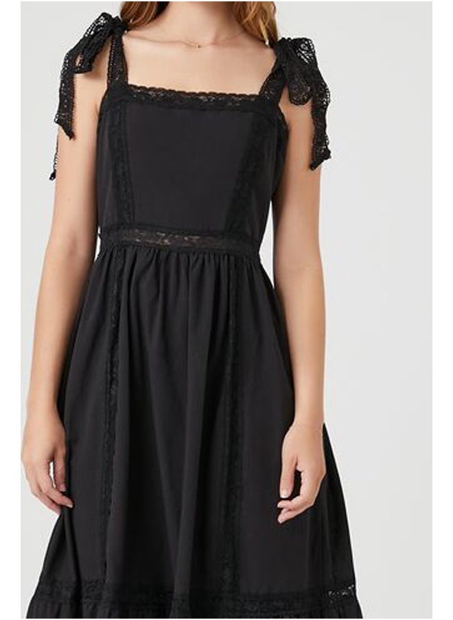 FOREVER 21 Lace-Trim Tie-Strap Maxi Dress  - Image 5