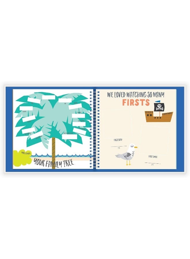 Lucy Darling Little Captain Baby Memory Book - First Year Journal Album To Capture Precious Moments - Milestone Keepsake For Girl - Made In USA - Image 4