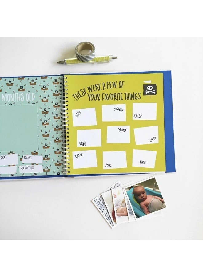 Lucy Darling Little Captain Baby Memory Book - First Year Journal Album To Capture Precious Moments - Milestone Keepsake For Girl - Made In USA - Image 2