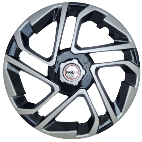 PRIGAN 15 Inch Silver Black Wheel Cover for All 15 Inch Cars (Avialable in 14,15,16 Inch) (Set of 4 Pcs) (Press Fitting) Model- Antique-DC-15 - Image 1