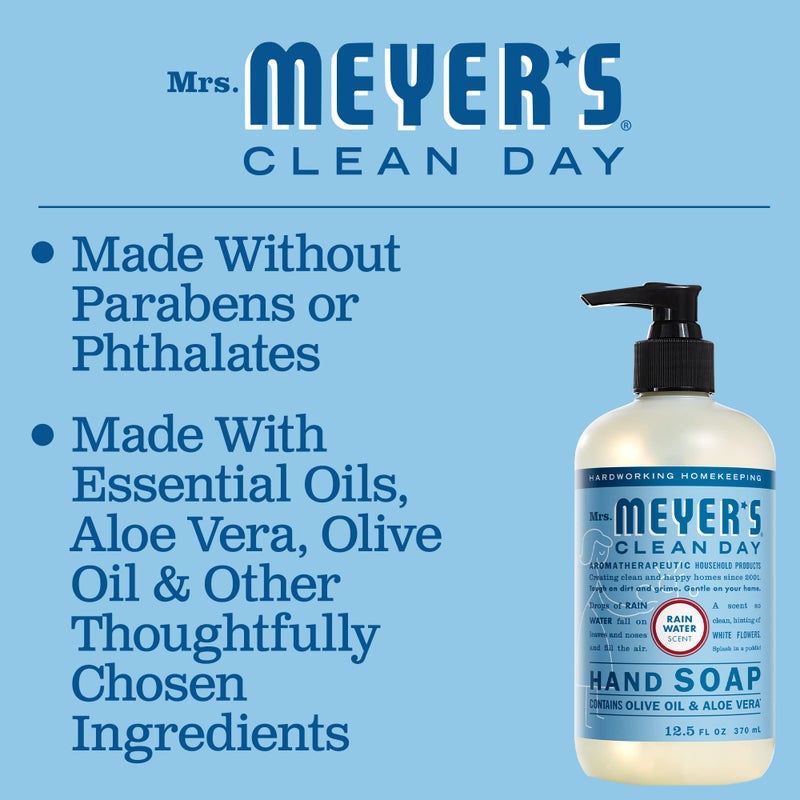 MRS. MEYER'S CLEAN DAY Hand Soap, Made with Essential Oils, Rain Water, 12.5 fl. oz - Image 3