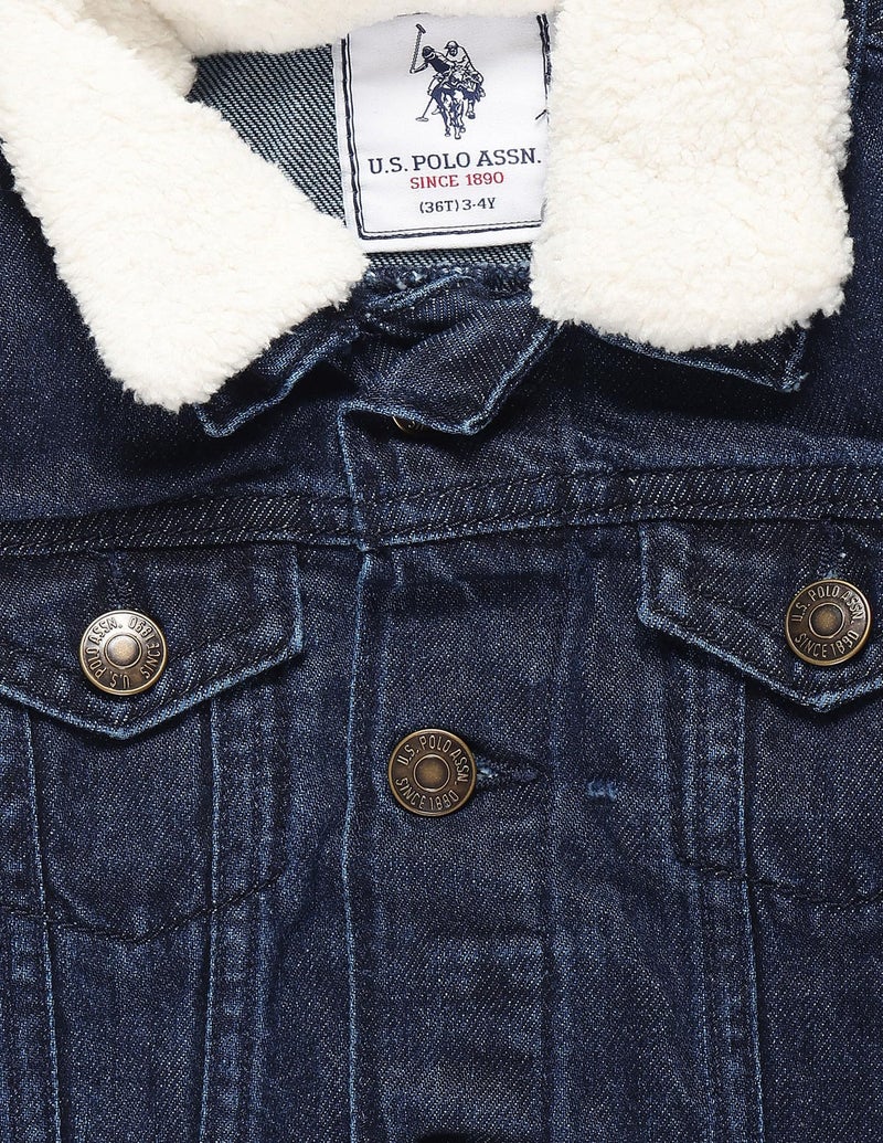 U.S. Polo Assn. Kids Regular fit Cotton Hooded Jackets (UKJCK0165_Blue_9-10Y) - Image 3