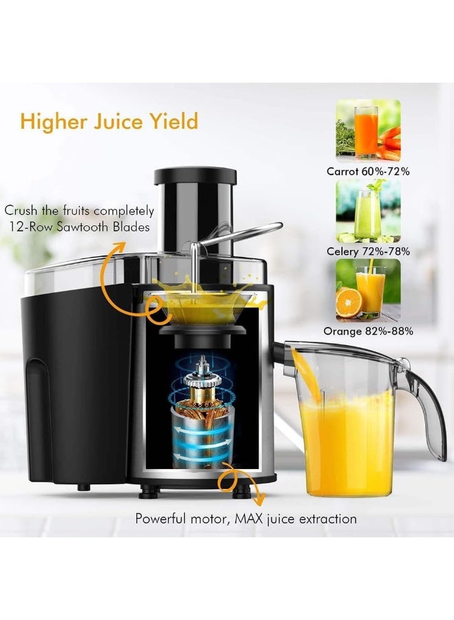 SILVER CREST Slow Masticating Juicer Extractor Wide Mouth Juicers Cold Press Juicer Machine Stainless Steel Lower Noisy for Fruits, Vegetables, Baby Food & Smoothies, Easy To Clean - Image 2