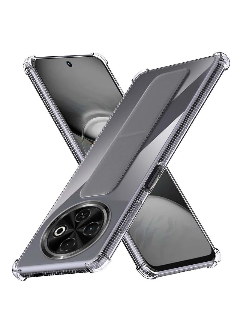 Wtech Tecno Spark 30C 5G 2024 TPU Hand Grip Air Pillow Case Cover - Clear/Grey - Image 1
