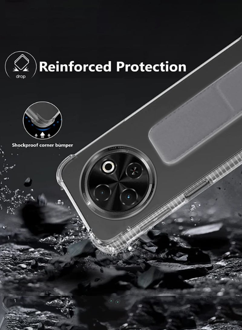 Wtech Tecno Spark 30C 5G 2024 TPU Hand Grip Air Pillow Case Cover - Clear/Grey - Image 5