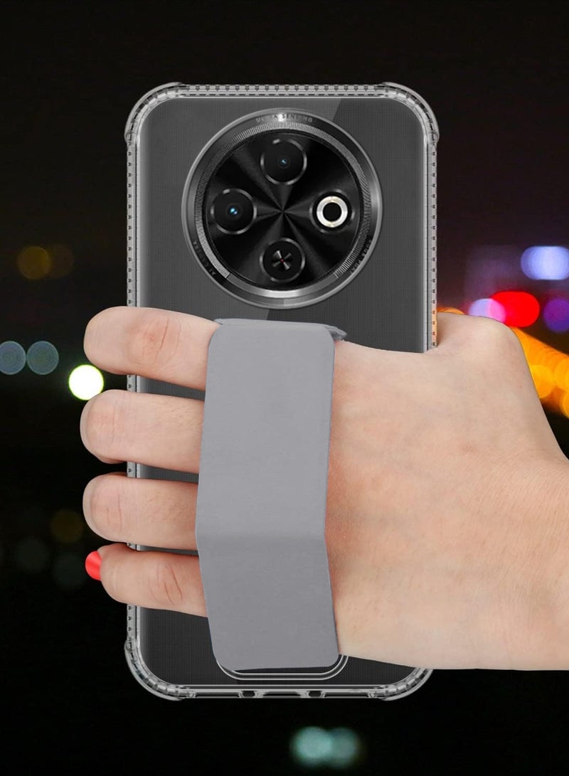 Wtech Tecno Spark 30C 5G 2024 TPU Hand Grip Air Pillow Case Cover - Clear/Grey - Image 4