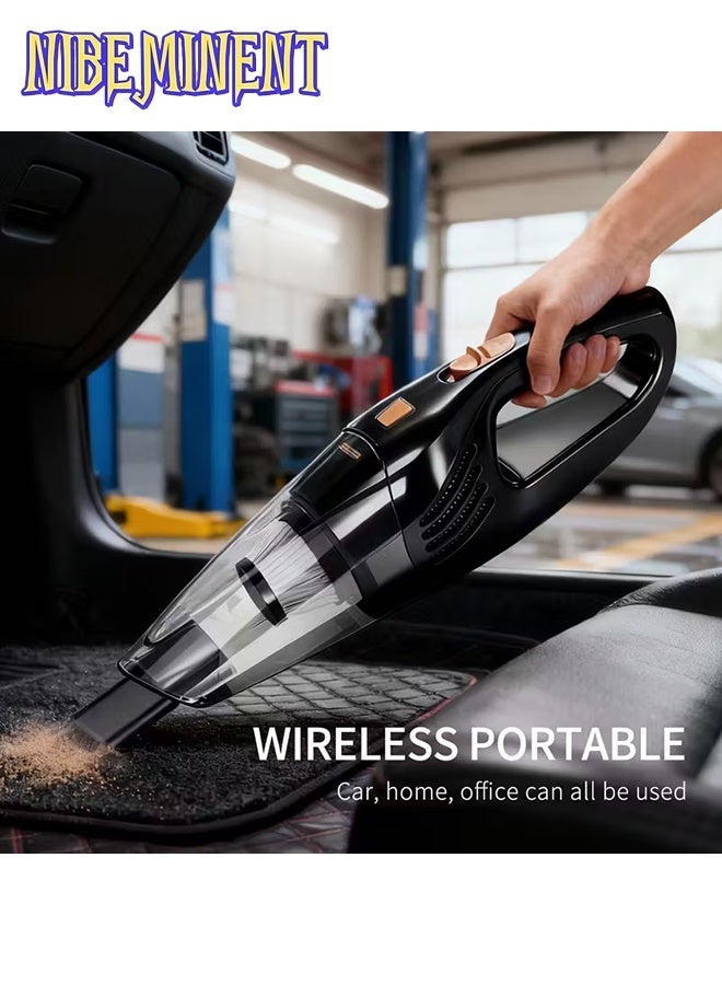 NIBEMINENT Cordless Handheld Vacuum Cleaner - Super Strong 4KPa Suction, USB- Mini Portable Stick Vacuum with Crevice & Flat Mouth Attachment, Lightweight for Home, Car, Office Cleaning, Compact Handheld Vacuum (Black) - Image 5