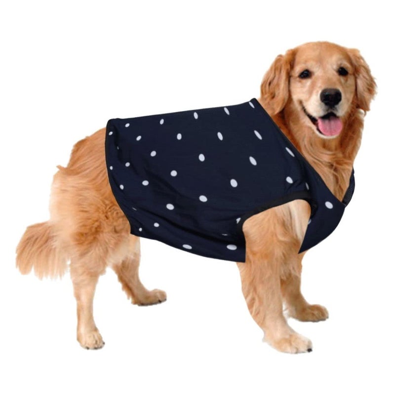 Sage Square Crazy Printed Dog T-Shirt, Trending Dog T-Shirt, Ultra Soft & Light Weight, Comfortable & Breathable Dog Apparel, Trendy Outfit (Medium - 16 inch) (Polka Blue) - Image 1