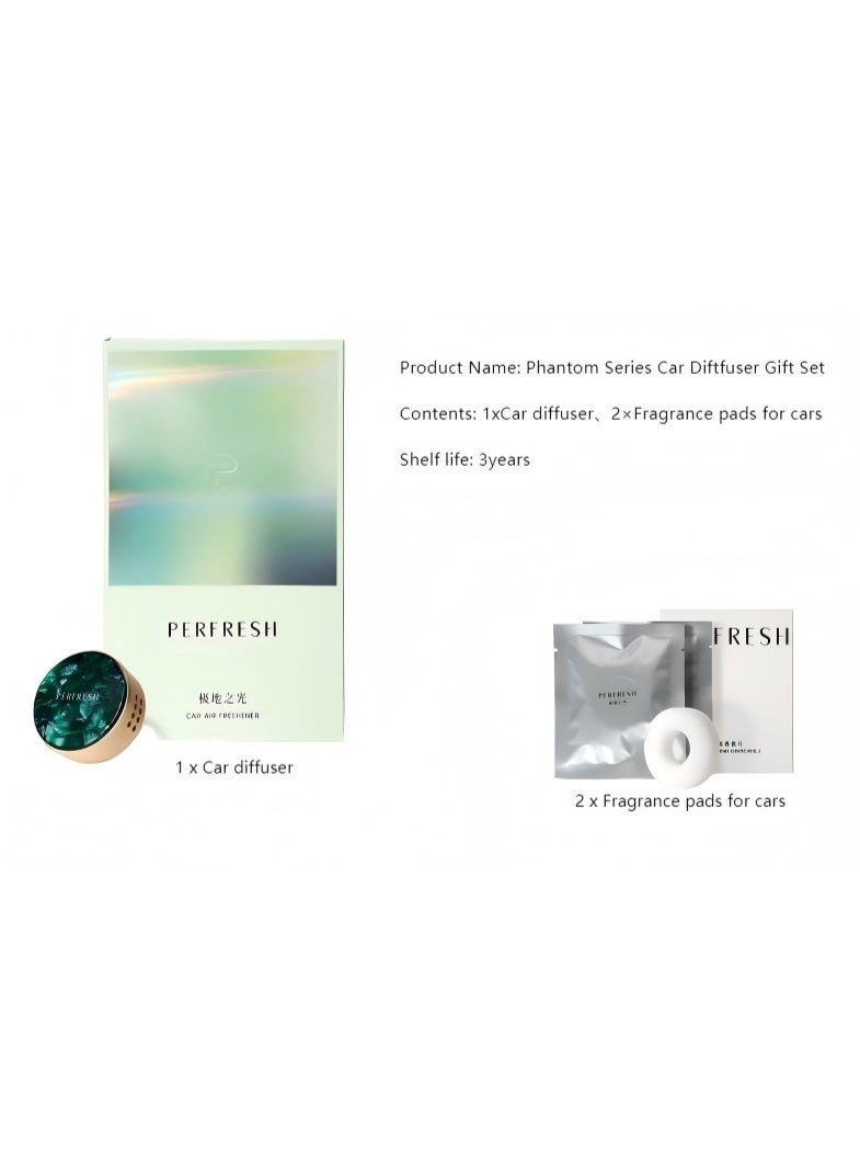 PERFRESH Phantom Series Car Air Freshener Kit Magnetic vent clip Long-lasting subtle fragrance Odor neutralizer 4 signature scents Includes: 1 diffuser,2 fragrance pads(Polar Light) - Image 3