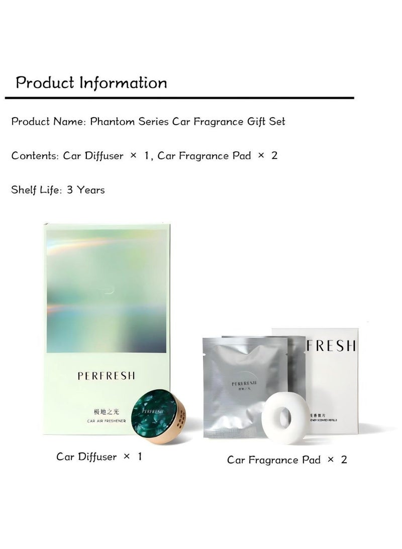 PERFRESH Car Air Freshener Kit,Magnetic vent clip design, long-lasting light fragrance, effectively neutralizes odors. 4 exclusive scents available，Includes: 1diffuser,2 fragrance pads(Polar Light) - Image 4