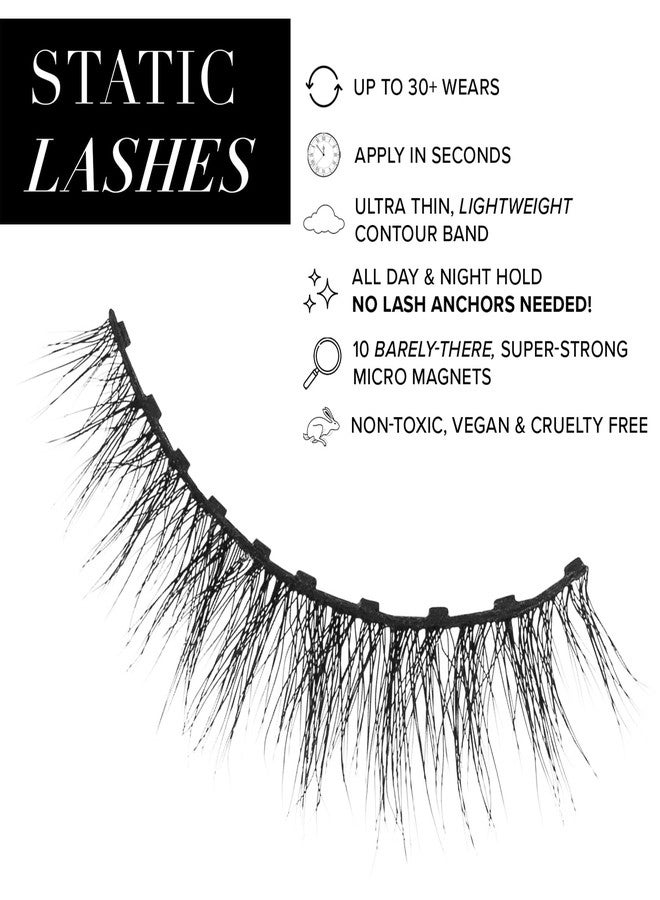 Static Nails Magnetic Eyelashes | Shes Effortless (Black, Natural) | Comfortable Magnetic Lashes, Fake Eyelash Extension Kit, False Lashes | Reusable, No Glue Needed, 3D Natural Look Eyelashes - Image 2