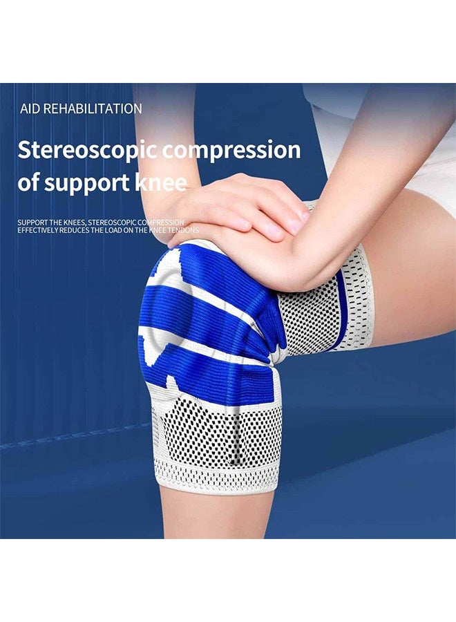 Quantum 2 PCS Silicone Shock-Absorbing Knee Support, Knee Compression Sleeve, Knee Brace with Side Stabilizers For Men - Image 4