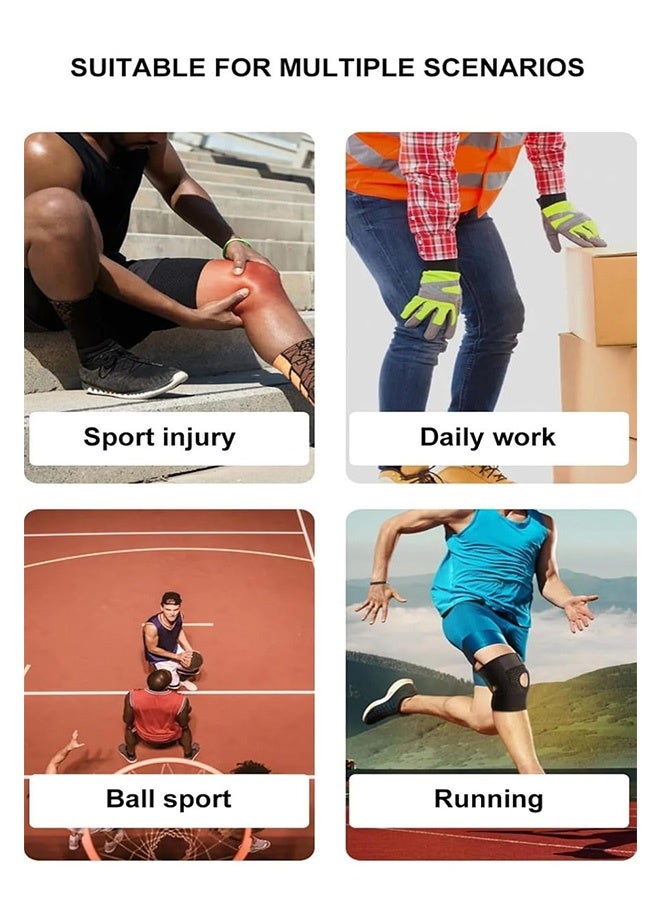 Quantum 2 PCS Silicone Shock-Absorbing Knee Support, Knee Compression Sleeve, Knee Brace with Side Stabilizers For Men - Image 5