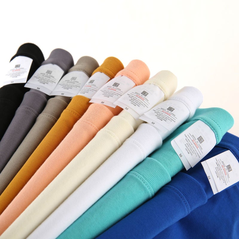 220G Men'S Short-Sleeved T-Shirt Summer Pure Color Loose Round Neck Men'S And Women'S Cultural Shirt Advertising Shirt Moisture-Absorbent And Breathable - Image 3
