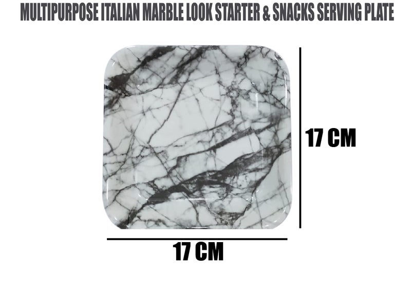 ZIDO (Pack of 6 Italian Marble Look Multipurpose Snacks/Starter Plate for Serving All Type of Snacks Like Dhokla, Samosa, Sandwich, Burger, Noodles and More Multi Items - Image 5