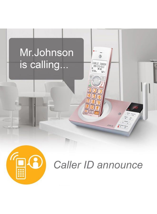 AT&T CL82557 DECT 6.0 5-Handset Cordless Phone for Home with Answering Machine, Call Blocking, Caller ID Announcer, Intercom and Long Range, Rose Gold - Image 4