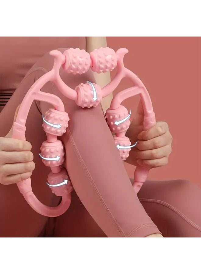 مساج أرجل وردي 9 رولر للفخذين وعضلة الساق بتصميم حلقي - Image 3