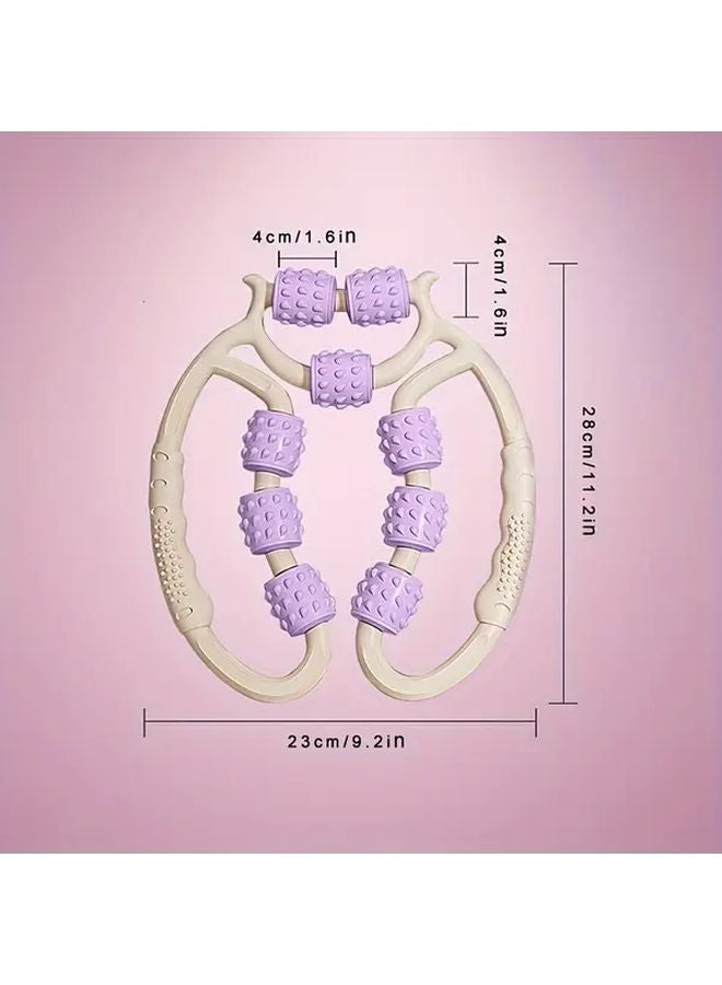 مساج أرجل وردي 9 رولر للفخذين وعضلة الساق بتصميم حلقي - Image 4