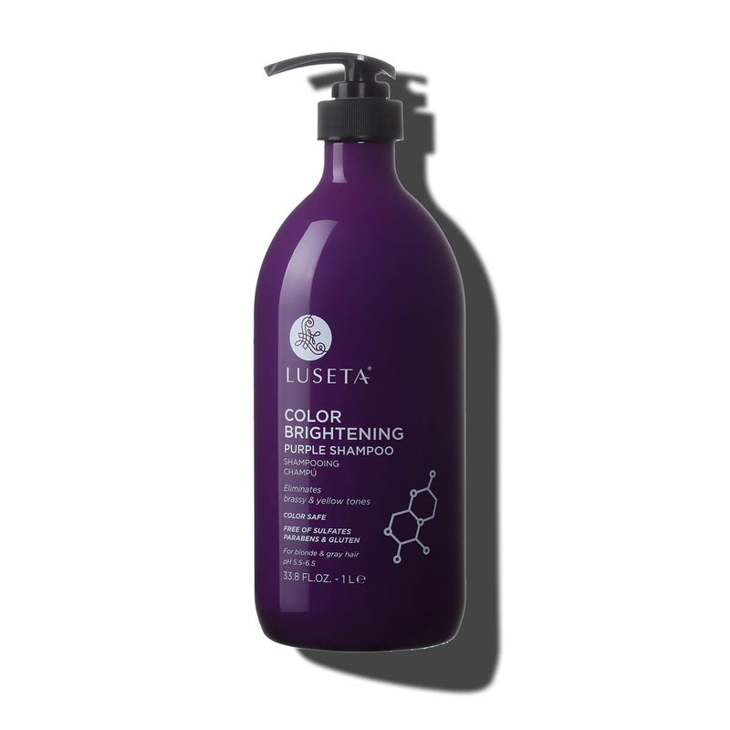 Luseta Purple Shampoo for Blonde, Grey, Color Treated and Women's Hair - 33.8oz, Sulfate & Paraben Free, Best for Curly and Damaged Hair