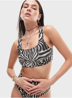TOPSHOP Printed Crop Bikini Top  - Image 1