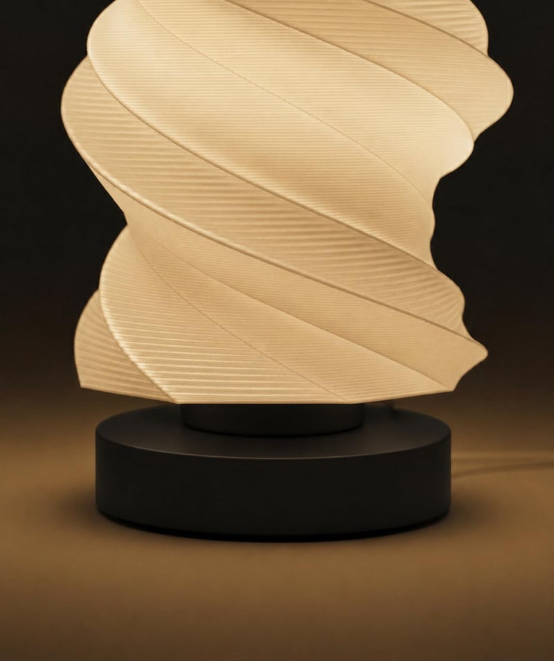 Modern 3D Geometric Spiral Table Lamp, LED Warm Ambient Lighting with Triangular Base, Decorative Lamp for Bedroom, Living Room, Office - Image 3