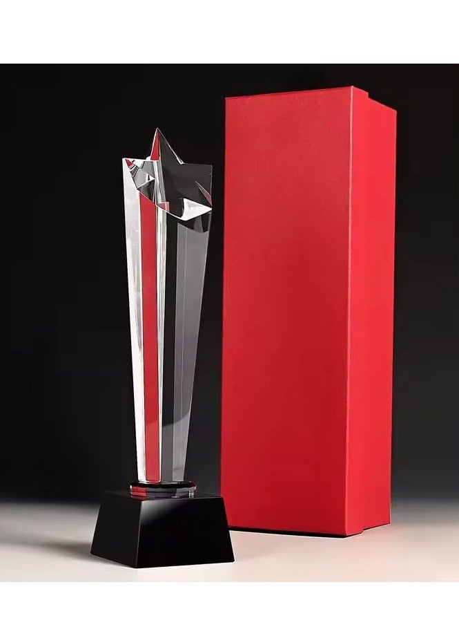 جفتكس Star Design Crystal Trophy Award with Black Base, Height about 27cm - Image 3