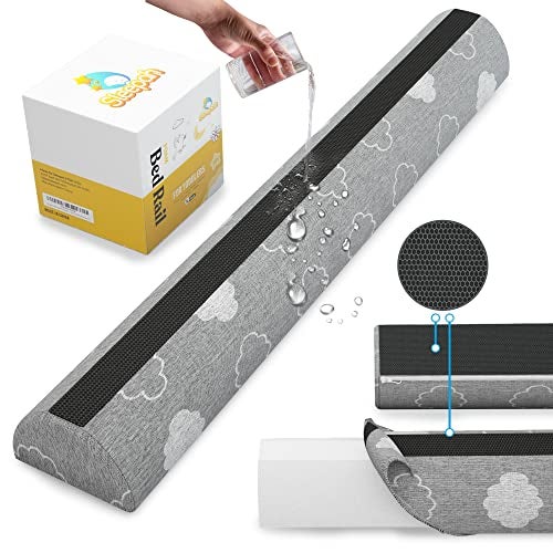 Sleepah Bed Bumpers for Toddlers Memory Foam Rail Guards Waterproof Washable Dual Sided Non-Slip Soft Cover - Safety Guard Noodle Long Pillow Pads for King Queen Full Twin Beds (1 Pack) - Image 3
