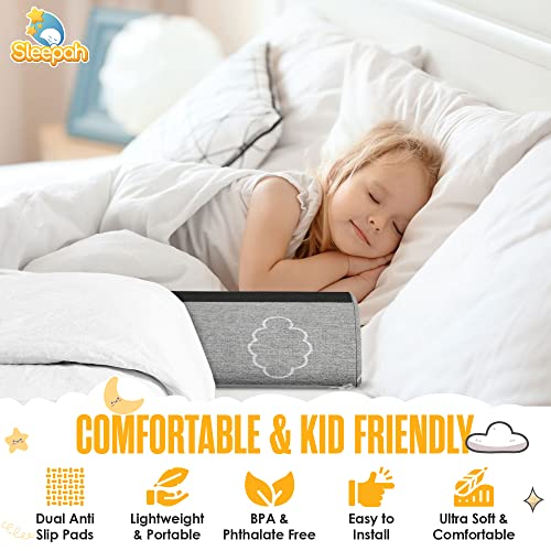 Sleepah Bed Bumpers for Toddlers Memory Foam Rail Guards Waterproof Washable Dual Sided Non-Slip Soft Cover - Safety Guard Noodle Long Pillow Pads for King Queen Full Twin Beds (1 Pack) - Image 4
