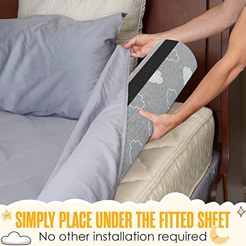 Sleepah Bed Bumpers for Toddlers Memory Foam Rail Guards Waterproof Washable Dual Sided Non-Slip Soft Cover - Safety Guard Noodle Long Pillow Pads for King Queen Full Twin Beds (1 Pack) - Image 2