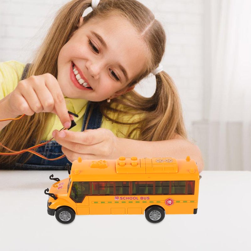 Kids School Bus Toy Portable Bus Simulation Bus Toy Inertia School Bus Toy - Image 5