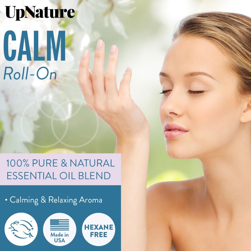 UpNature Calm Essential Oil Roll On - Stocking Stuffers for Teen Girls and Women - 100% Natural Stress Relief Aromatherapy Blend - Relaxation Self Care Gifts for Women - Image 2