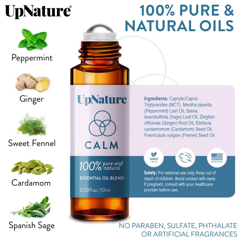 UpNature Calm Essential Oil Roll On - Stocking Stuffers for Teen Girls and Women - 100% Natural Stress Relief Aromatherapy Blend - Relaxation Self Care Gifts for Women - Image 3