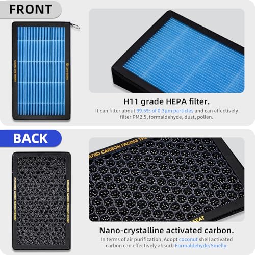 CYBERBEANS Air Conditional Replacement with Activated Carbon for Tesla Model 3 Model Y HEPA Cabin Air Filter Accessories 2016-2024/2025/2026 Juniper Highland Upgraded Version(2 Pack) - Image 3
