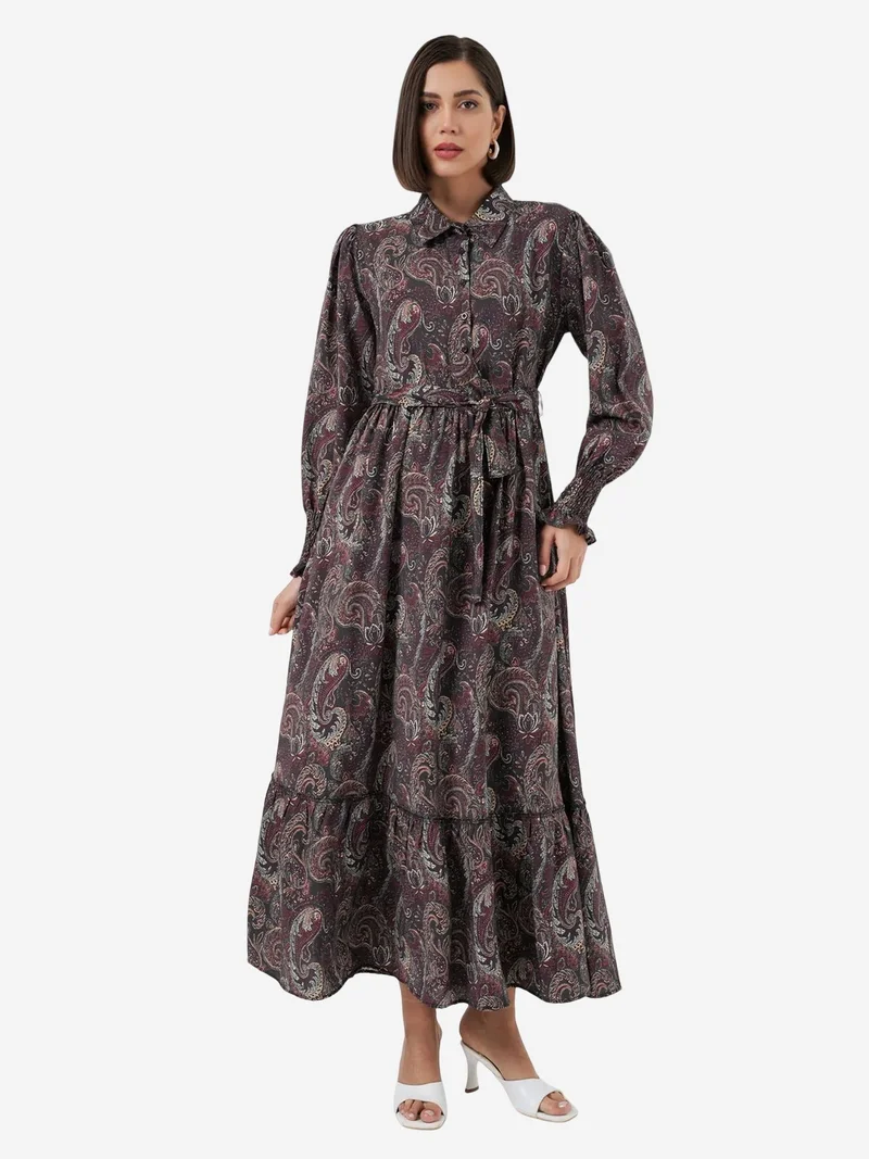 BDART Paisley Belted Midi Shirt Dress