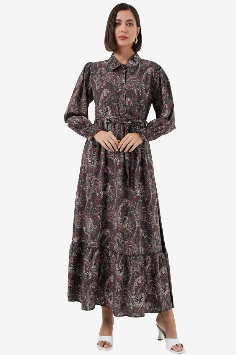 بيغ دارت BDART Paisley Belted Midi Shirt Dress
