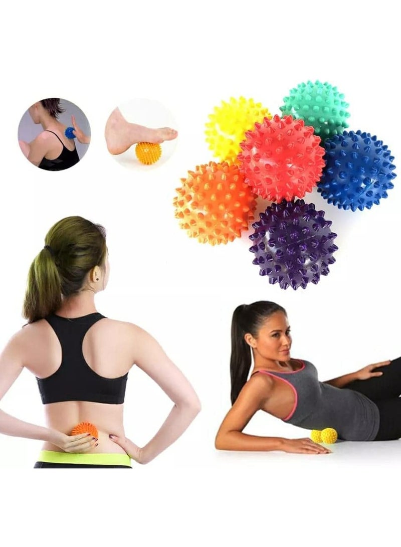 Generic Sport Q Spiky Design Blister Massage Ball Deep Tissue Foot Massager Sensory Plantar Fasciitis Therapy 3.5 Inch Multicolor Corded - Image 1