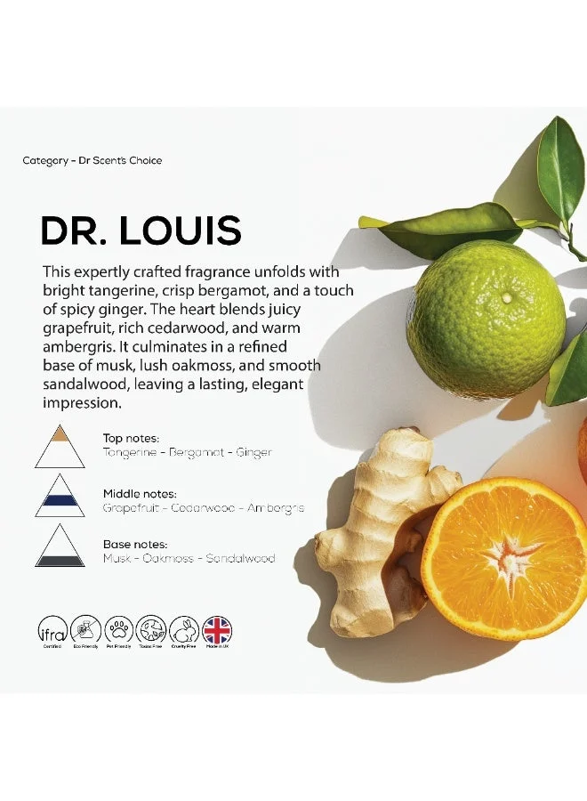 Dr Scent Dr Scent Premium Diffuser Aroma Oil Dr. Louis by Dr Scent Breeze of Joy | Made in the UAE | Ideal for Office, Hotels, Homes, Spa | Notes of Bergamot, Citrus, Sicilian Orange, Grapefruit & Ambergris (500ml)