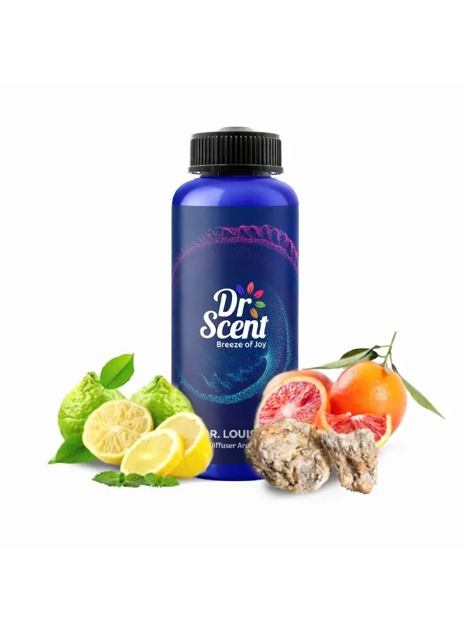 Dr Scent Dr Scent Premium Diffuser Aroma Oil Dr. Louis by Dr Scent Breeze of Joy | Made in the UAE | Ideal for Office, Hotels, Homes, Spa | Notes of Bergamot, Citrus, Sicilian Orange, Grapefruit & Ambergris (500ml)