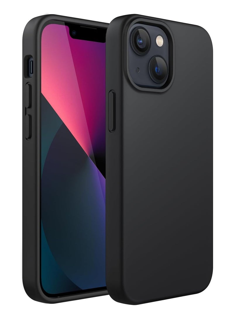 ACLIX Silicone Case Compatible with iPhone 13-14, Slim Liquid Silicone, Layers of Soft Gel Rubber Shockproof, Protective Phone Case Cover with TPU Lining (Black) - Image 1