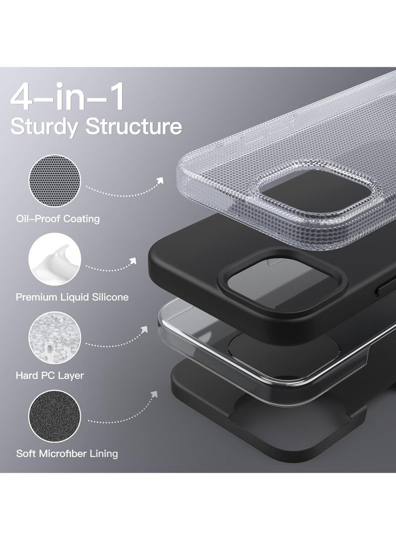 ACLIX Premium Liquid Silicone Case for iPhone 13 Slim Fit, Soft Touch with Microfiber Lining & Enhanced Camera Protection - Durable & Anti-Fingerprint | Black - Image 4