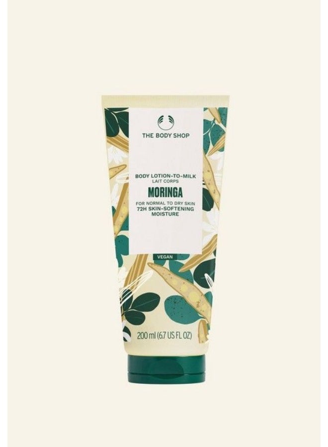 THE BODY SHOP Moringa Body Lotion for Dry Skin | 72hr Hydration & Nourishment with 94% Natural Ingredients | Vegan, Non-Greasy Moisturizer, 200ml