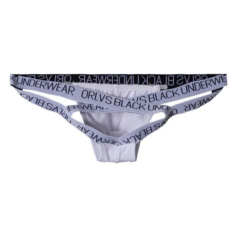 ORLVS Men's Thong Cross-Back Strap Four-Panel Sexy Tight Butt-Lifting T-Underwear Trendy and Flirty Underwear for Men