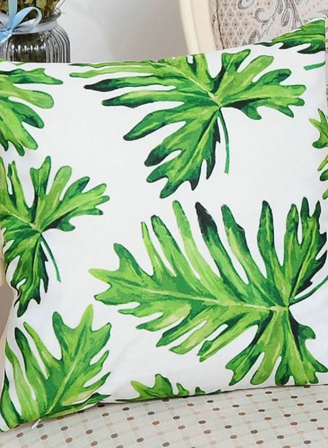 Loquat Decorative Square Shape Throw Pillow Case White/Green - Image 2