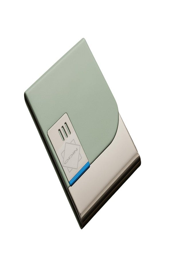 ODIN Premium Mint Green Business Card Holder - Stylish Stainless Steel Business Card Holder for Debit/Credit/Visiting Card Holder for Man & Women (Pack of 1)(Mint Green) - Image 1