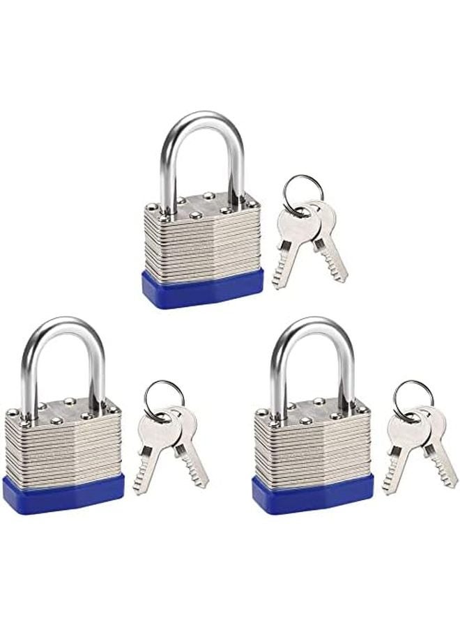 3 Pack 1 Inch Shackle Keys For Safety Padlock Steel Lock Set - Image 1