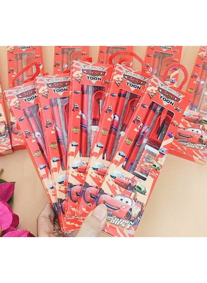 Tera13 Return Gifts For Kids Stationery Gifts For Boys (6 Pcs) Stationary Set Kit For Boys Car Theme Pencil Eraser Sharpener For Kids Birthday Gifts For Kids Kanjak Gifts, Multicolor - Image 4