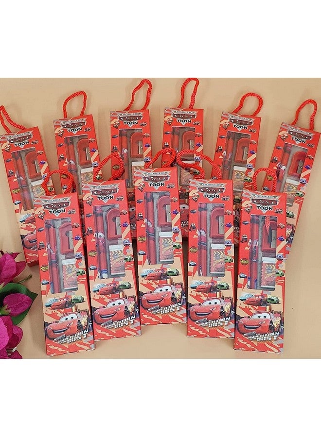 Tera13 Return Gifts For Kids Stationery Gifts For Boys (6 Pcs) Stationary Set Kit For Boys Car Theme Pencil Eraser Sharpener For Kids Birthday Gifts For Kids Kanjak Gifts, Multicolor - Image 3