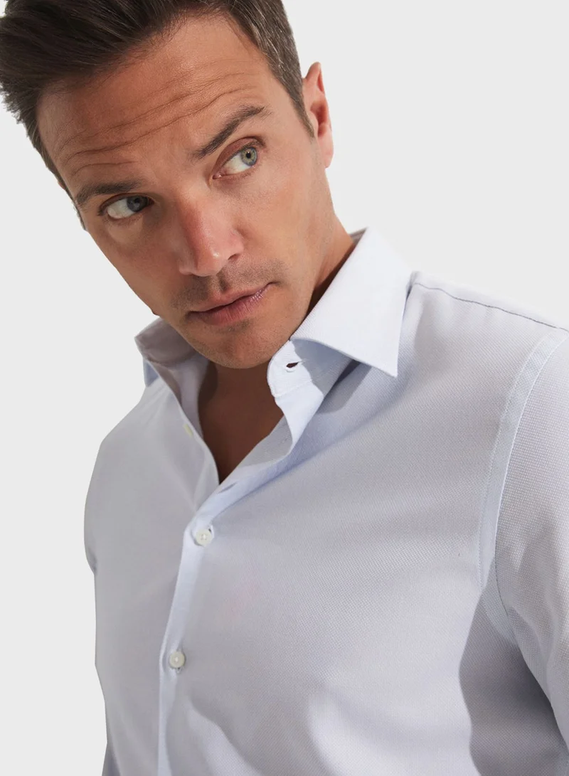 جون Textured Slim Fit Shirt