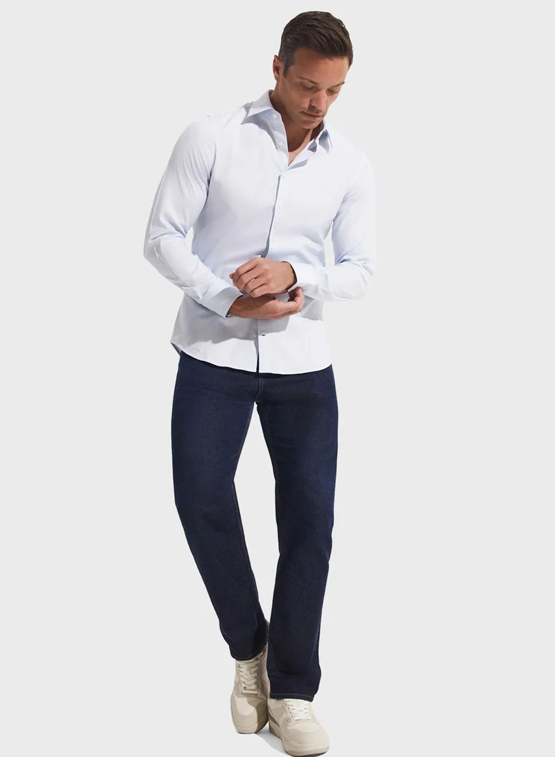 جون Textured Slim Fit Shirt
